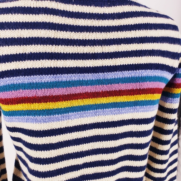 COPPER KEY Rainbow Striped Chunky Knit Sweater - Picture 5 of 9